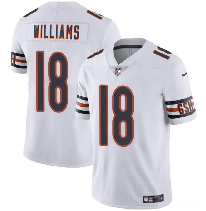 Youth White Chicago Bears #18 Caleb Williams 2024 Draft Vapor Stitched Football Jersey